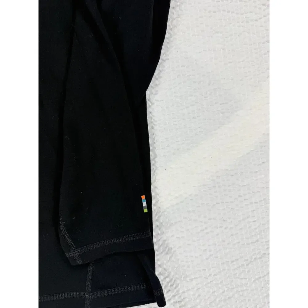 Smartwool Sweater Mens Large Black Quarter Zip Wool Pullover Long Sleeve